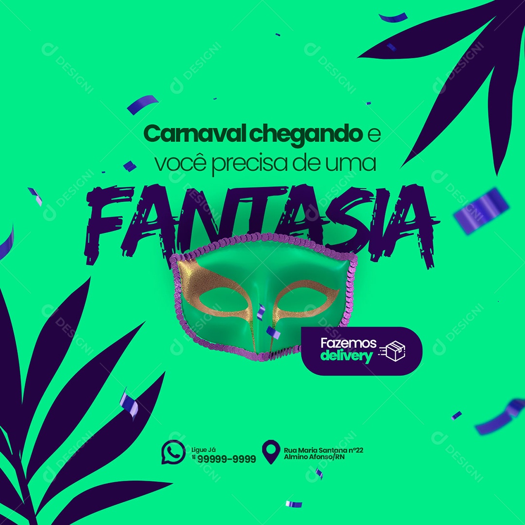 Carnaval Chegando E Você Precisa De Uma Fantasia Aluguel De Fantasias Social Media Psd Editável 1013