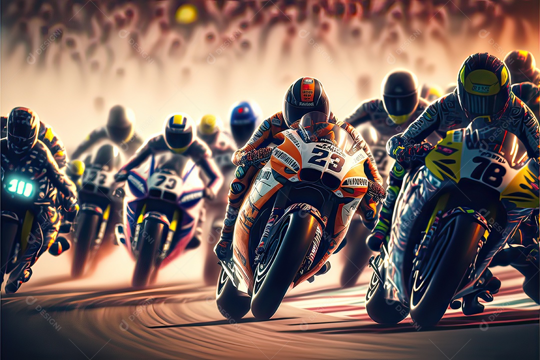 Ilustração de motocross, corrida de moto Motocross Grand Prix