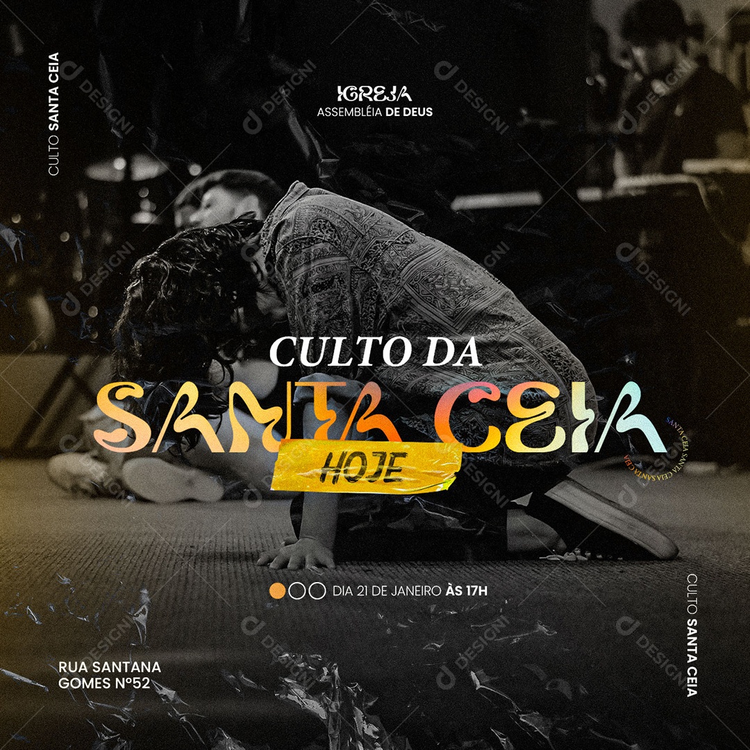 Culto Da Santa Ceia Flyer Gospel Social Media PSD Editável [download ...