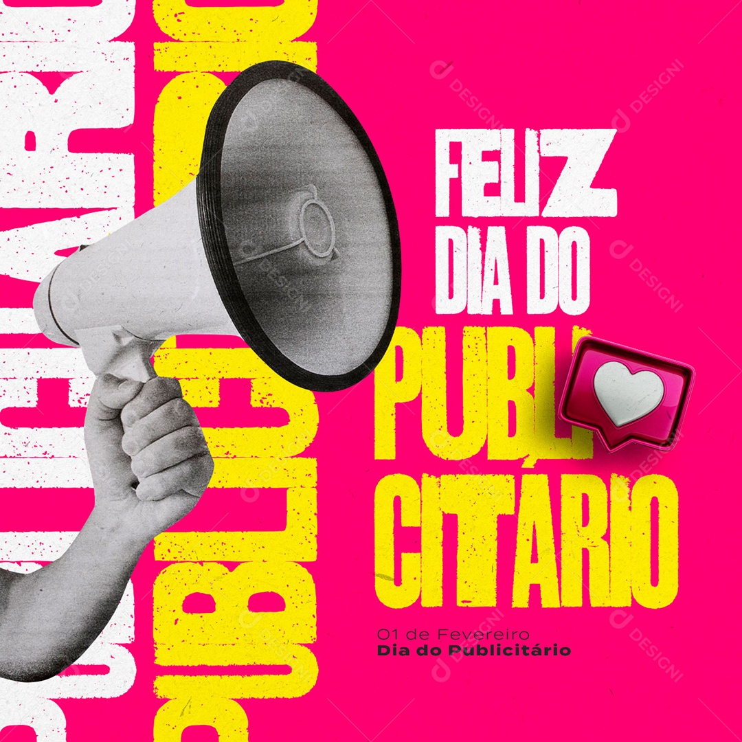 Feliz Dia Do Publicitário 1 de Fevereiro Social Media PSD Editável