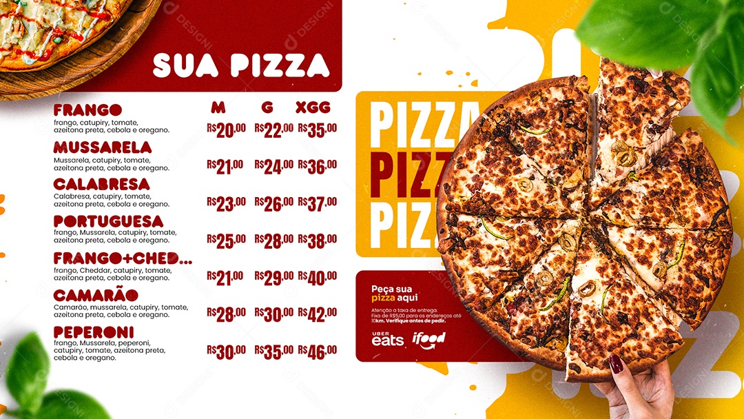 Modelo de Cardápio Pizza PSD Editável