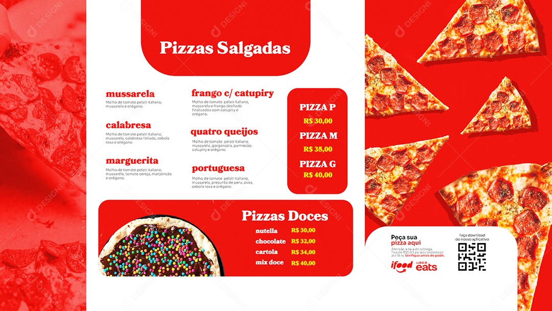 Modelo de Cardápio Pizzaria PSD Editável