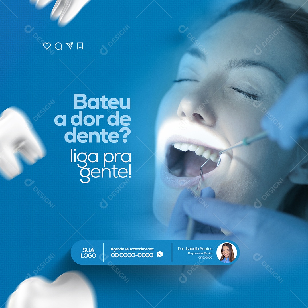 Clínica Odontológica Dentista Social Media PSD Editável