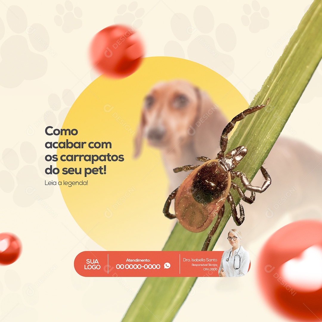 How to Get Rid of Ticks! Pet Shop Social Media PSD Editable