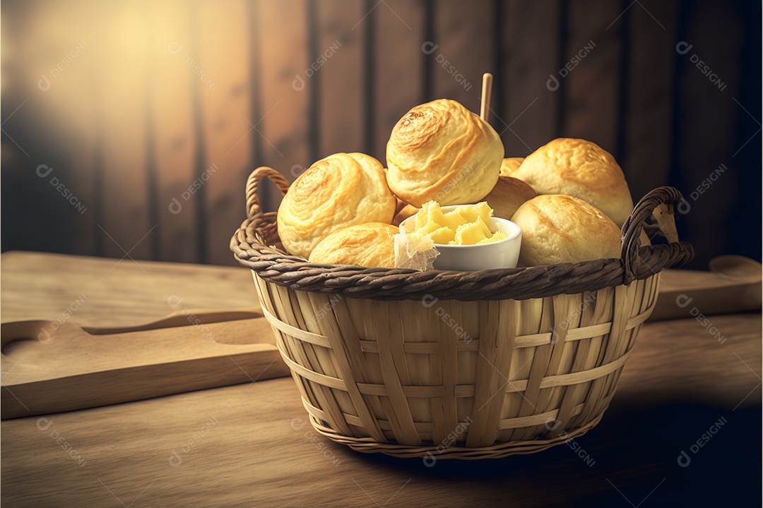 Pão De Queijo Em Cesta Sobre Pano Xadrez Imagem JPG [download] - Designi