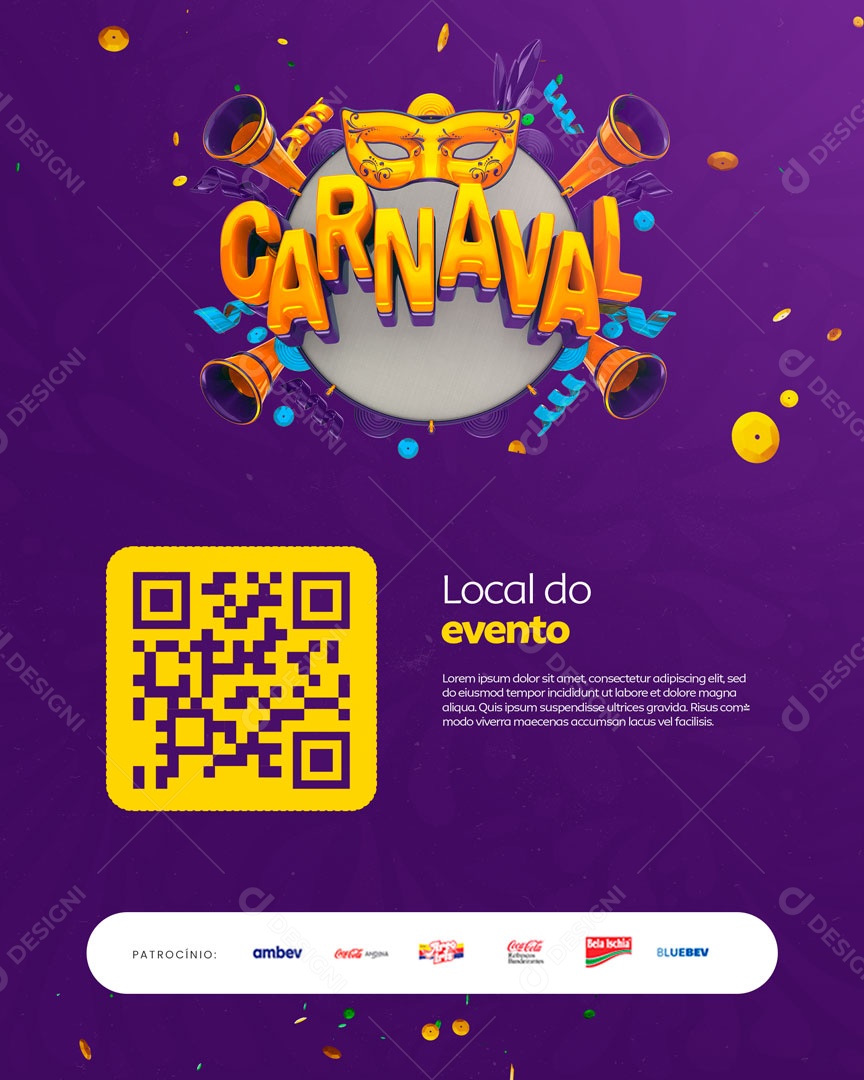 Carnaval Locado do Evento Social Media PSD Editável