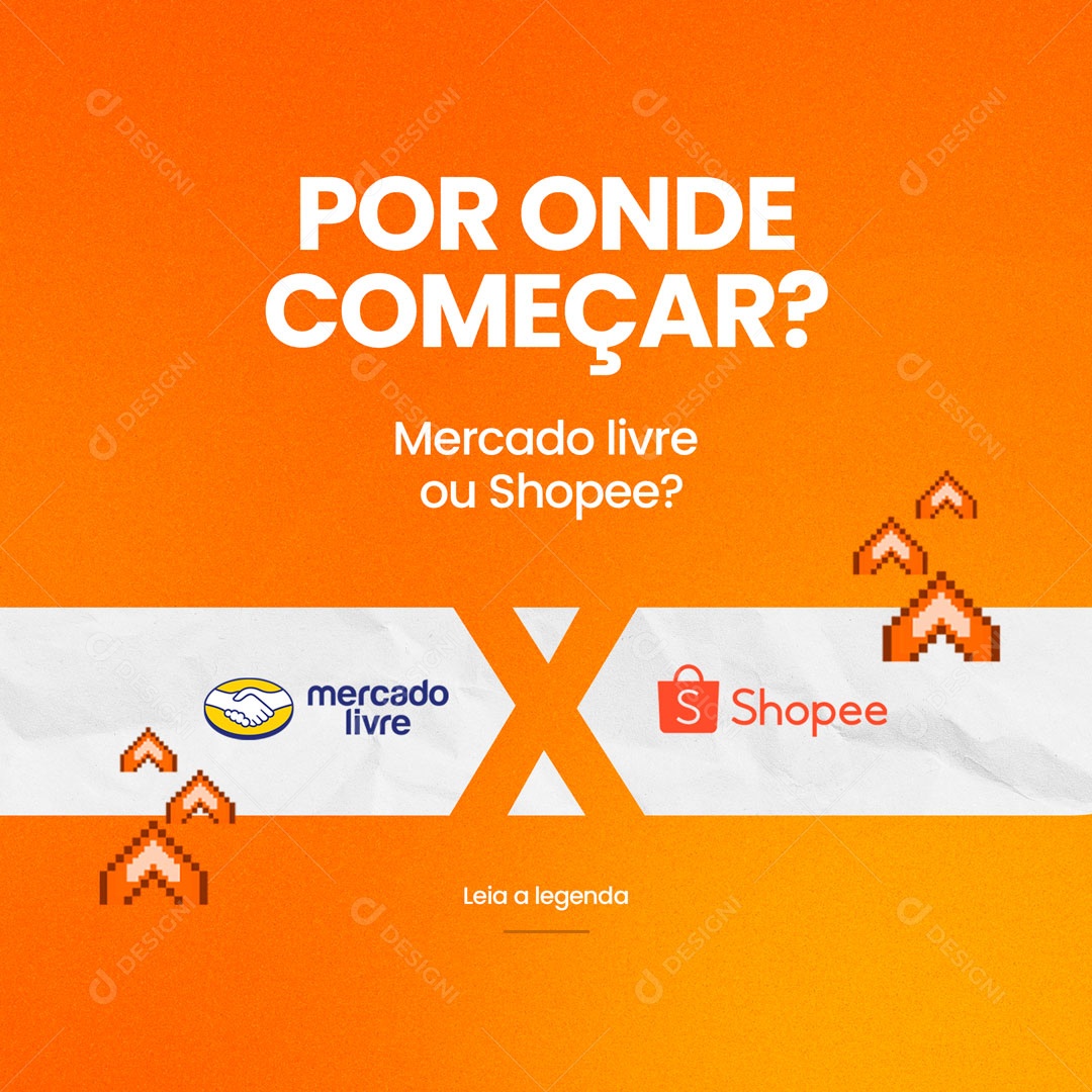 Por Onde Começar? E-commerce Social Media PSD Editável