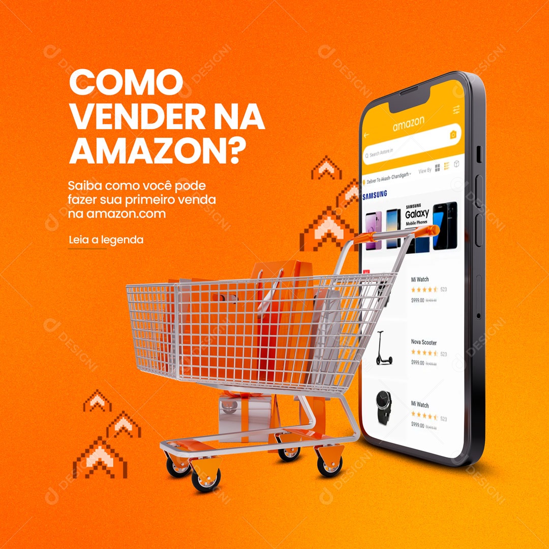 Como Vender na Amazon? E-commerce Social Media PSD Editável