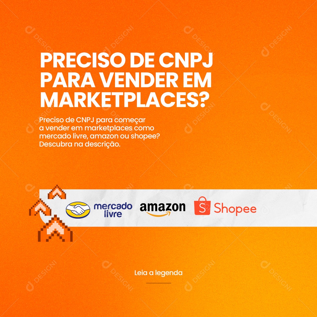 Preciso de Cnpj Para Vender Em Marketplaces? E-commerce Social Media PSD Editável