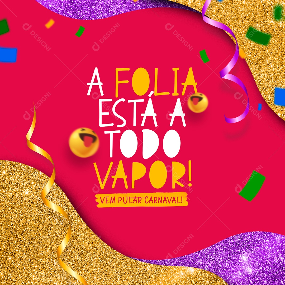 A Folia Está a Todo Vapor Vem Pular Carnaval Social Media PSD Editável