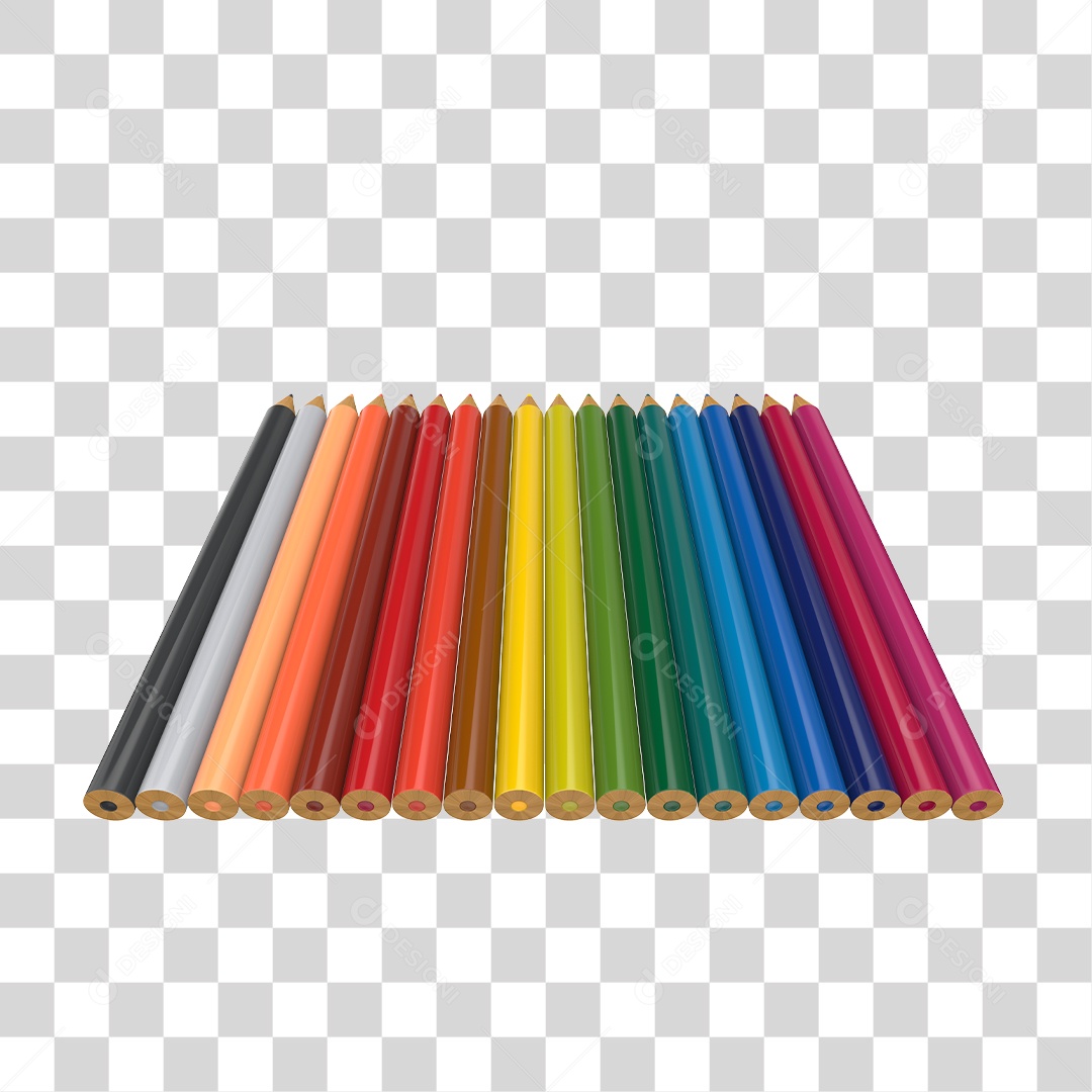 Color Pencil 3D PNG Transparent Element