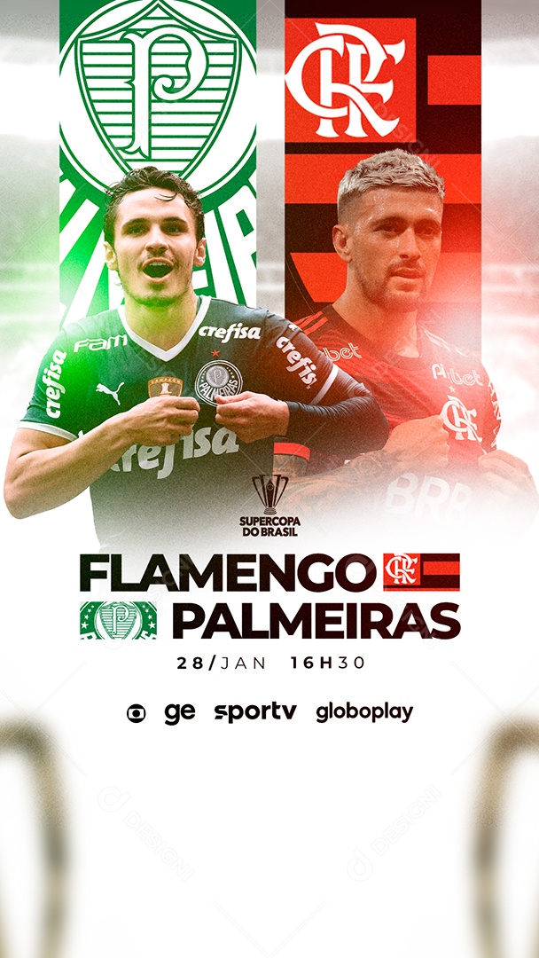 Story Palmeiras x Flamengo Supercopa do Brasil Futebol Social Media PSD Editável