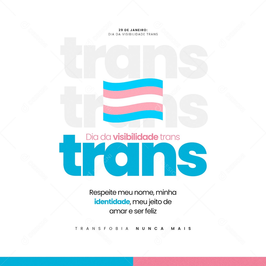 Respeite Meu Nome Minha Identidade Dia da Visibilidade Trans Social Media PSD Editável