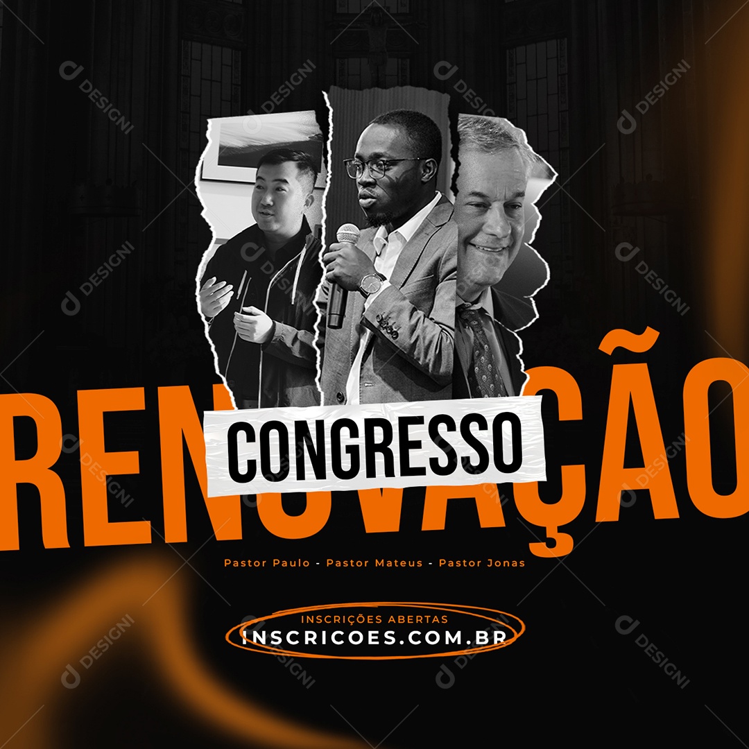 Congresso Renovação Gospel Igreja Social Media PSD Editável