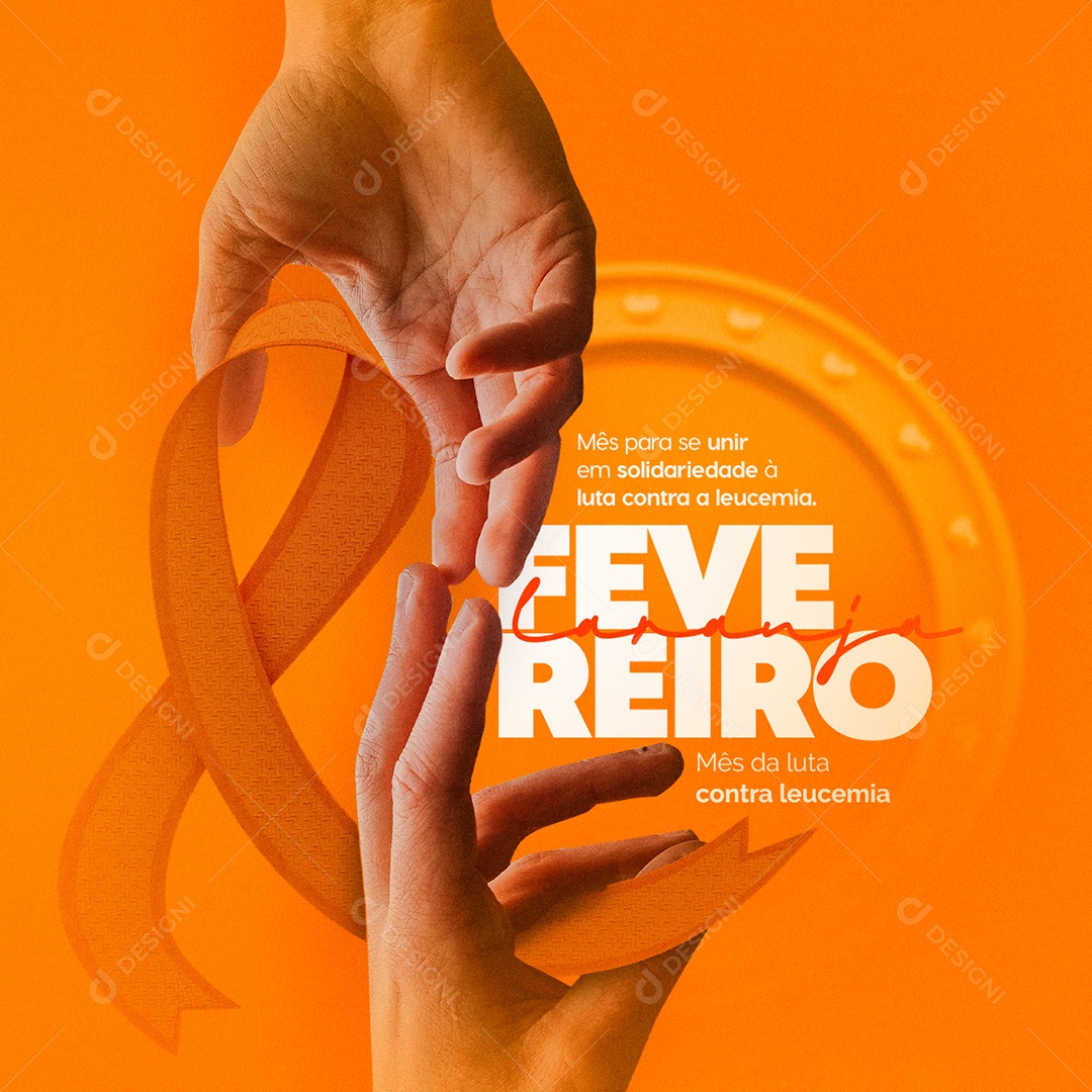 February Orange Leukemia Month Social Media PSD Editable