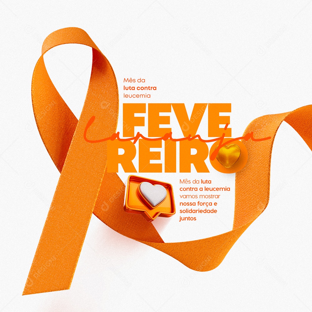 Leukemia Month February Orange Social Media PSD Editable