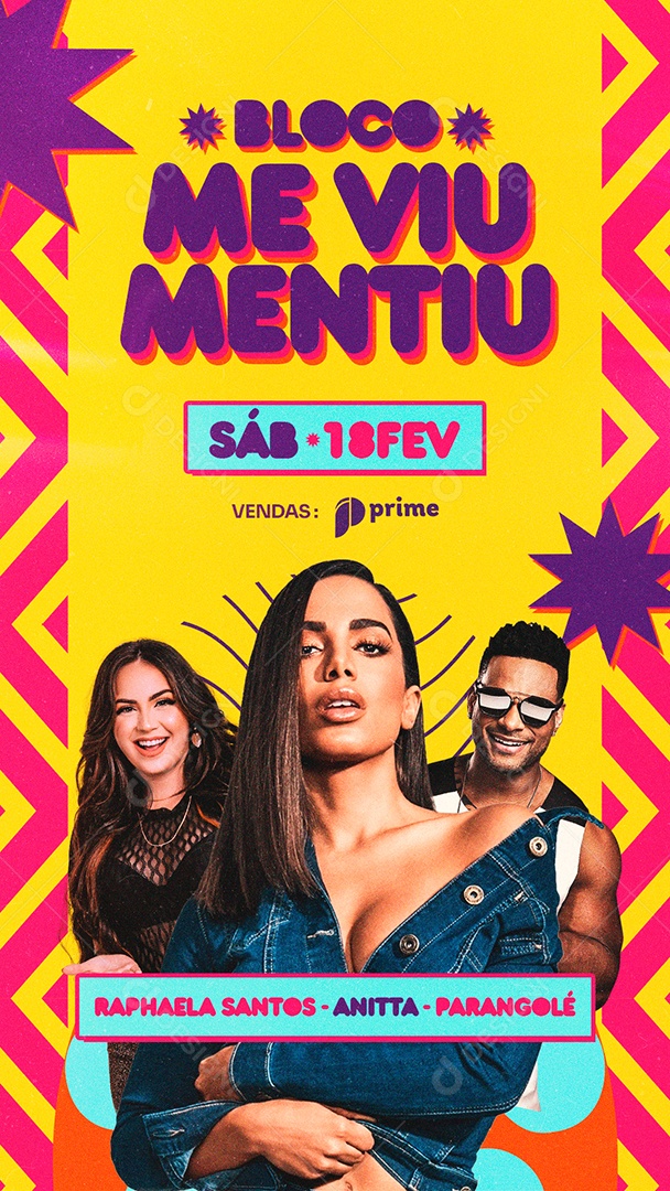 Story Bloco Me Viu Mentiu Raphaela Santos Parangolé Anitta Flyer Social Media PSD Editável