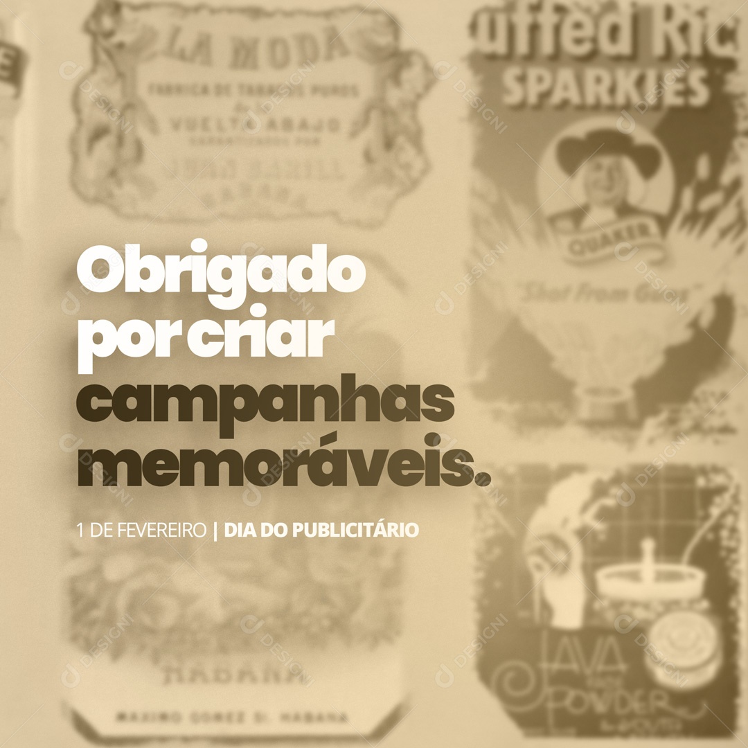 Obrigado por Criar Campanha Memoráveis Dia Do Publicitário Social Media PSD Editável