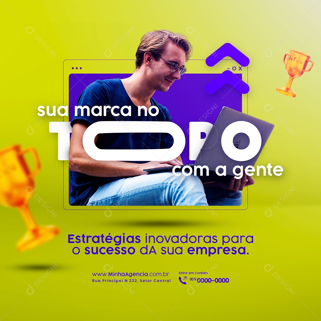 Campanha Publicitária Dia Do Publicitário Sua Marca no Topo Social Media PSD Editável