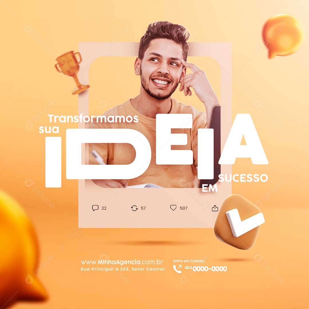 Vamos Bolar Umas Ideias Topzera Para Alavancar a Sua Empresa Marketing  Digital Social Media PSD Editável [download] - Designi