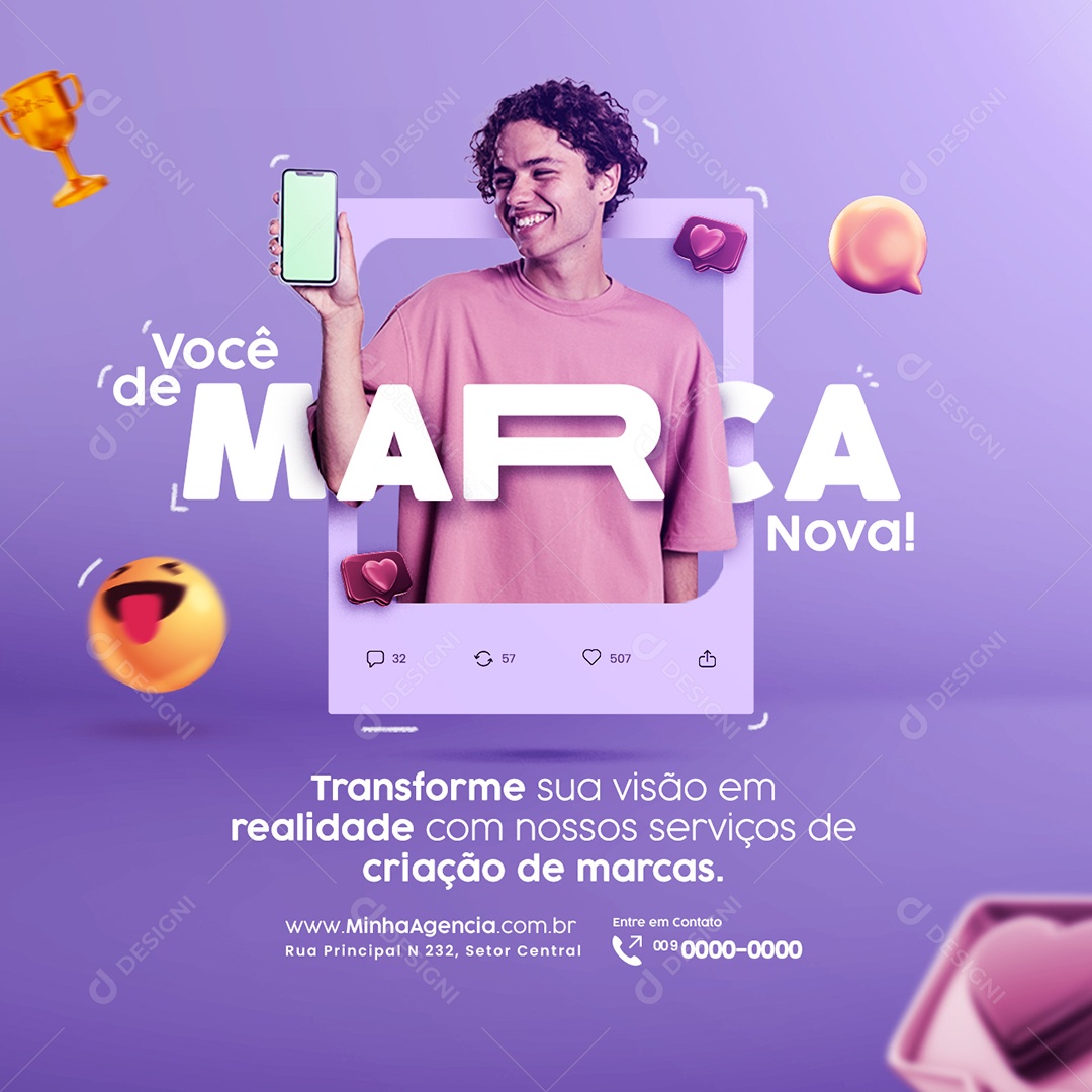 Campanha Publicitária Dia Do Publicitário Você de Marca Social Media PSD Editável