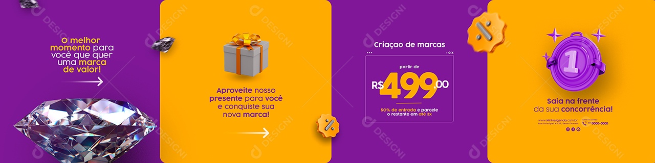 Campanha Publicitária Criação de Marcas Dia Do Publicitário Carrossel Social Media PSD Editável