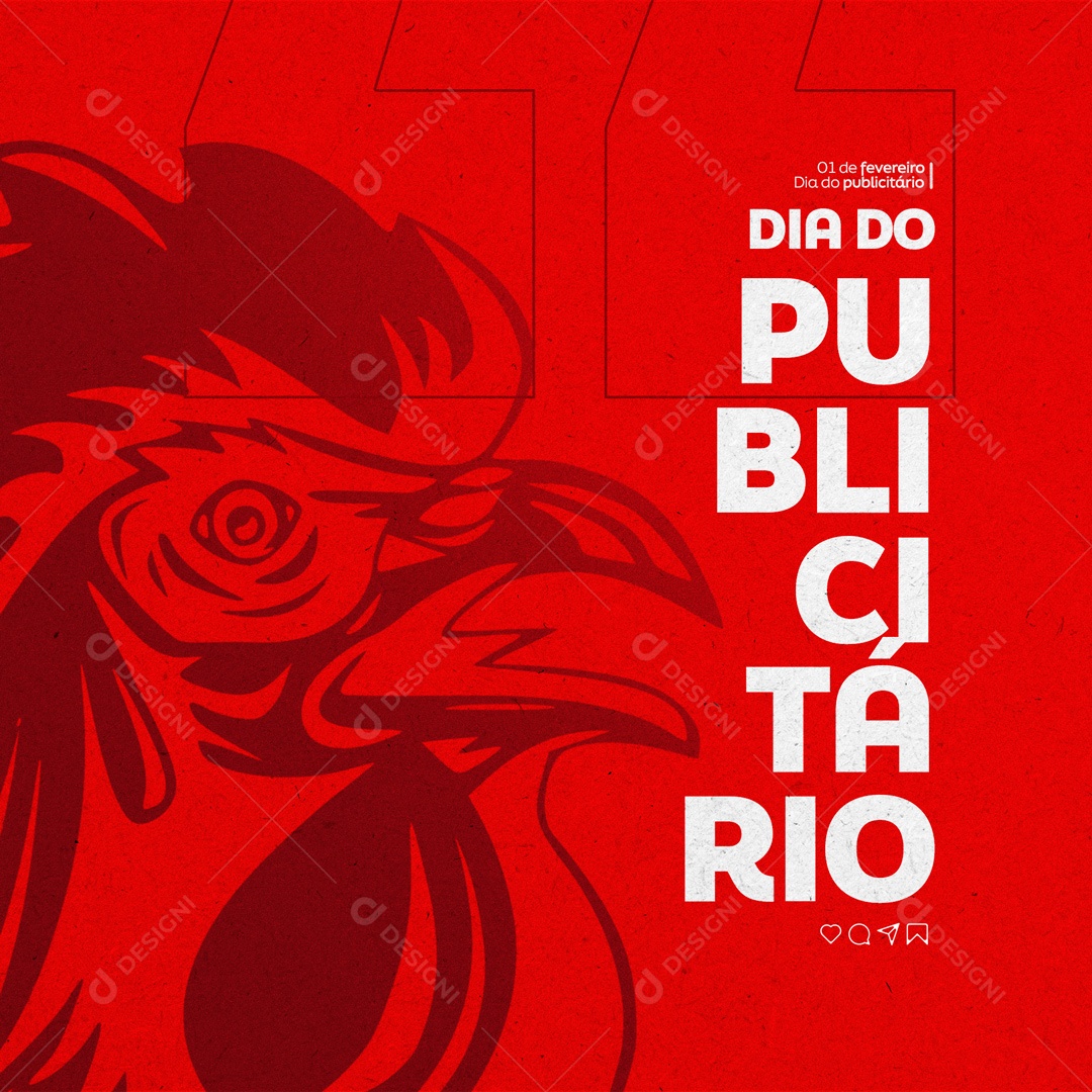 Dia Do Publicitário 1 de Fevereiro Parabéns Social Media PSD Editável