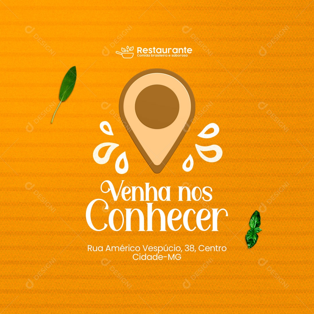 Venha Nos Conhecer Restaurante Social Media PSD Editável