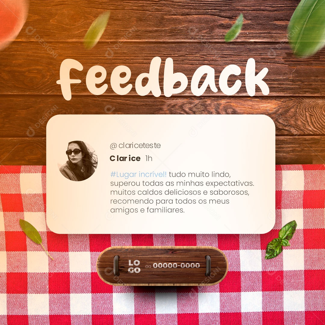 Feedback Casa de Caldos Social Media PSD Editável