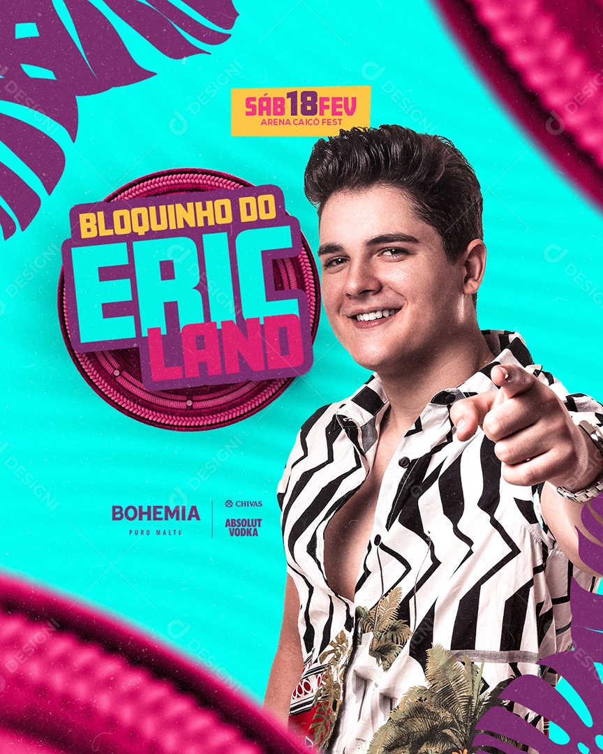 Flyer Bloquinho Eric Land Social Media PSD Editável