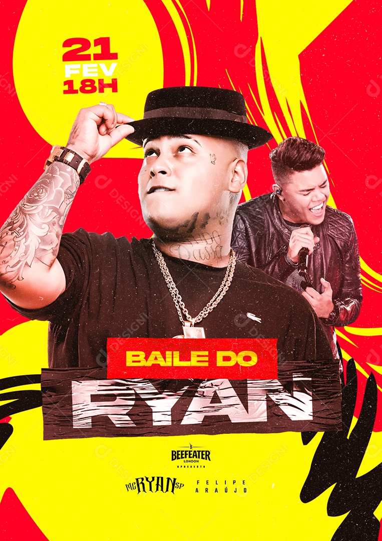 Baile do Ryan Flyer Carnaval Mc Ryan SP Felipe Araújo Flyer Social Media PSD Editável