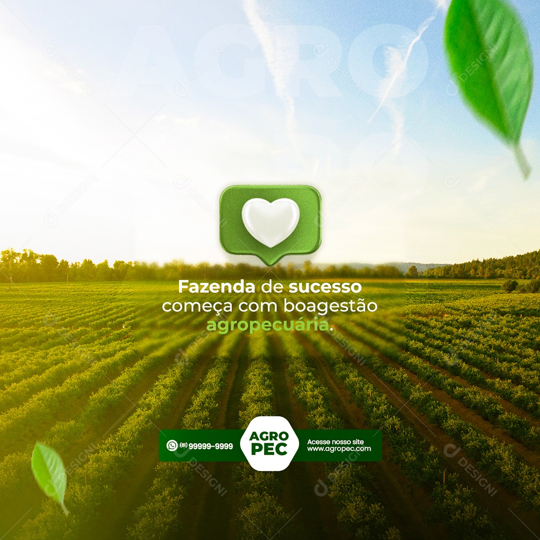 Fazenda de Sucesso Começa com Boa Gestão Agropecuária Social Media PSD Editável