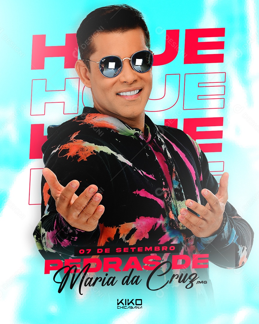 Hoje Pedras de Maria da Cruz Kiko Chicabana Flyer Social Media PSD Editável