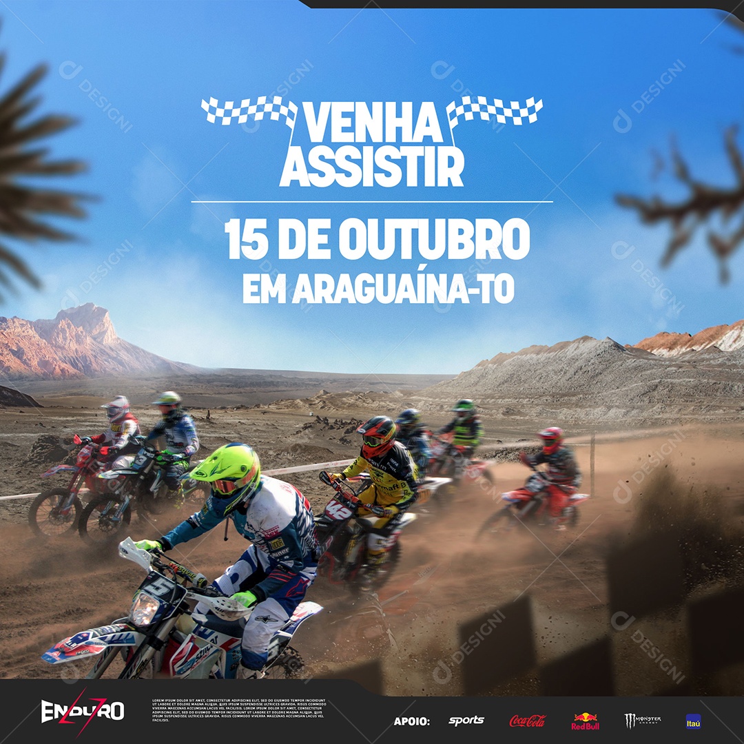 Endurocross Venha Assistir Social Media PSD Editável