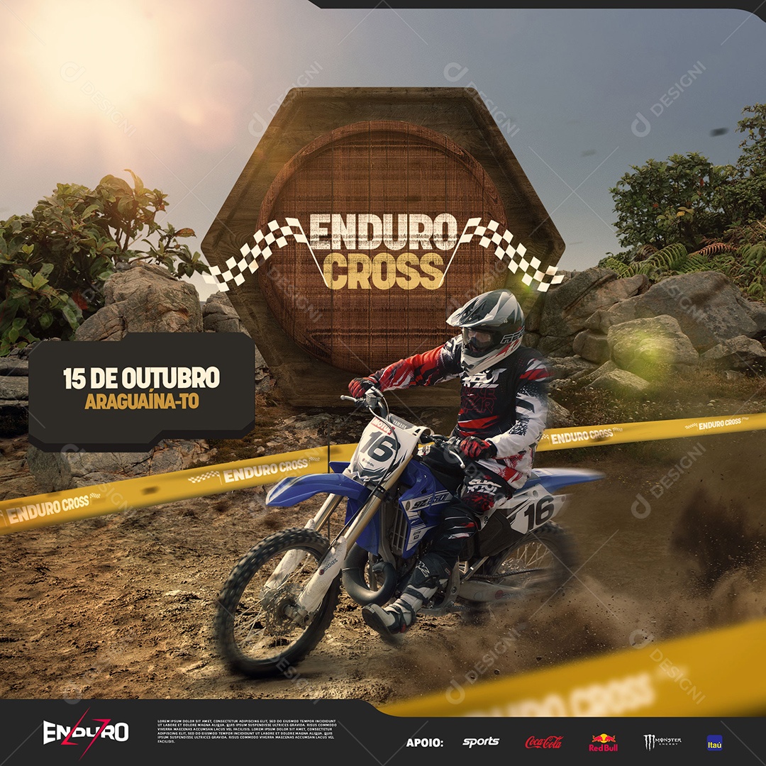 Endurocross Inscrições Abertas Social Media PSD Editável