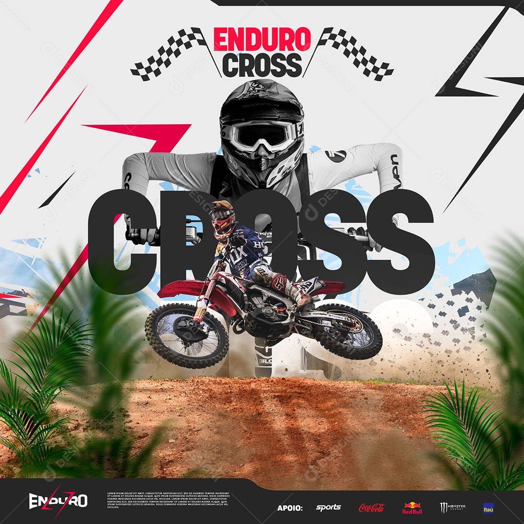 Endurocross CRF and KTM Social Media Editable PSD