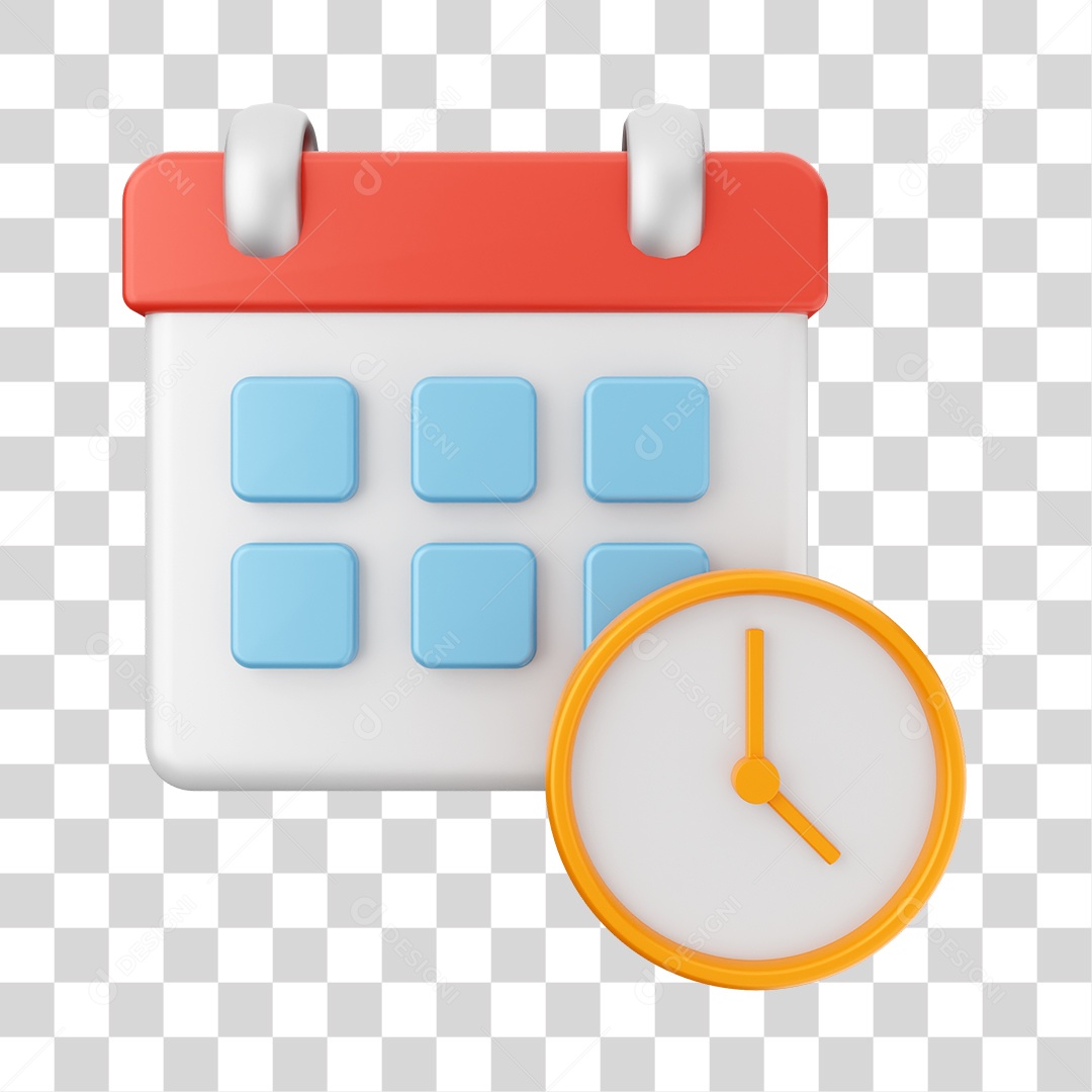 Calendário com ícone de horário do relógio data do calendário do