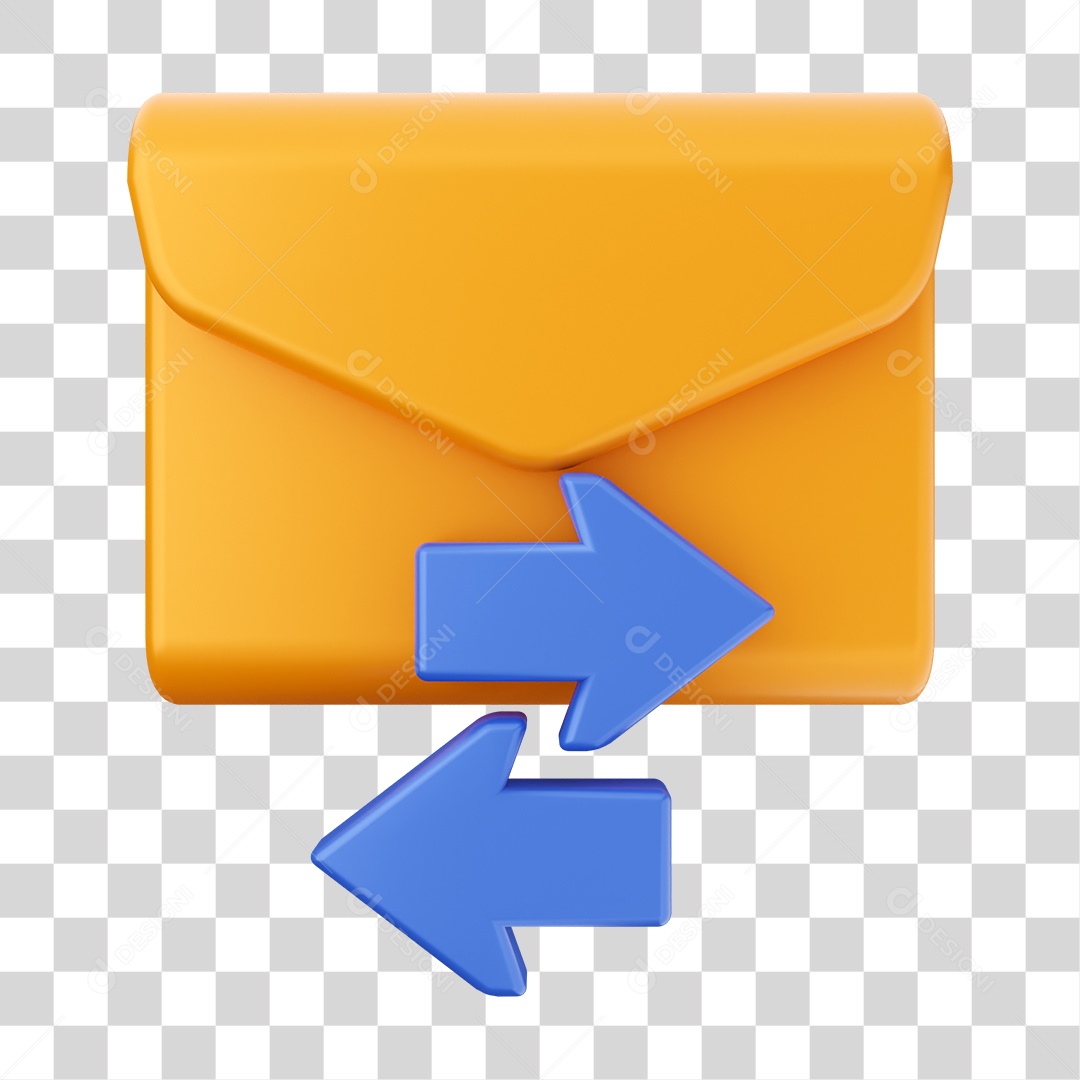 Mail Exchange Message Icon Transparent 3D PNG Element