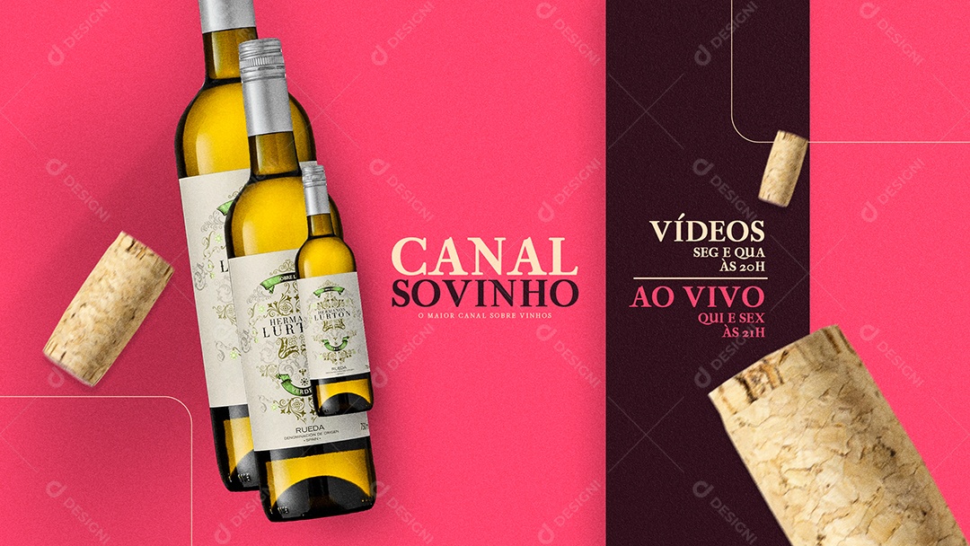 Modelo de Capa do Youtube Thumbnail Casa de Vinho PSD Editável