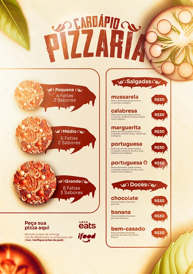 Modelo de Cardápio Pizzaria PSD Editável