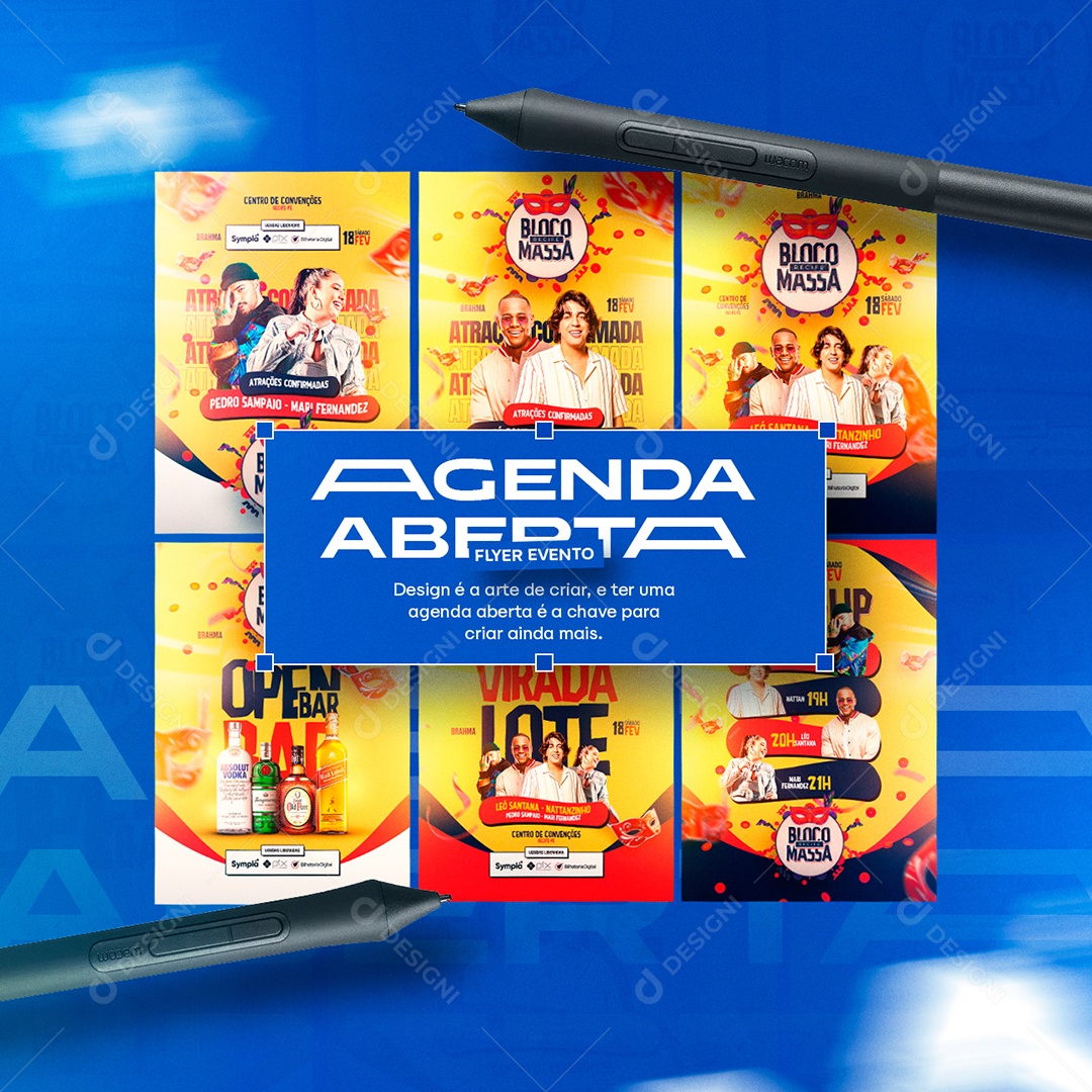 Agenda Aberta Flyer Evento Designer Gráfico Social Media PSD Editável