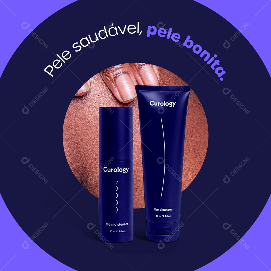 Pele Saudável, Pele Bonita Produtos Dermocosméticos Social Media PSD Editável