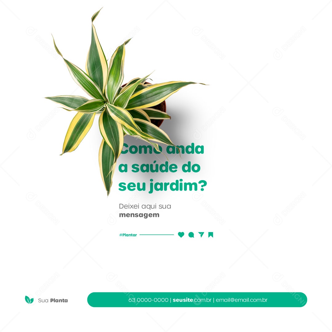 Como anda a Saúde do Seu Jardim? Social Media PSD Editável