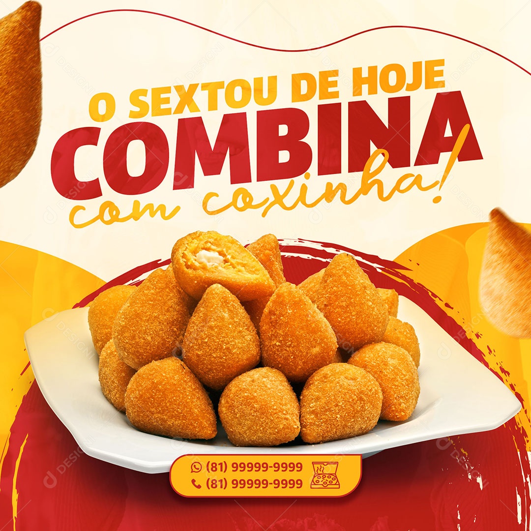 O Sextou De Hoje Combina Com Coxinha Salgados Social Media Psd Editável Download Designi 8474