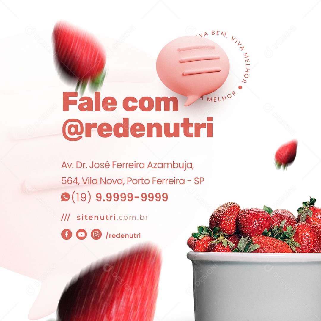 Fale com Nutricionista Social Media PSD Editável