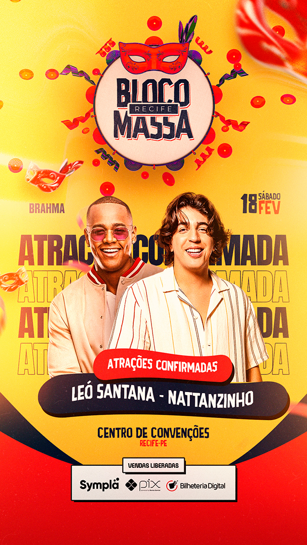 Motion Story Atrações Confirmada Léo Santana Nattanzinho Flyer Carnaval After Effects Editável