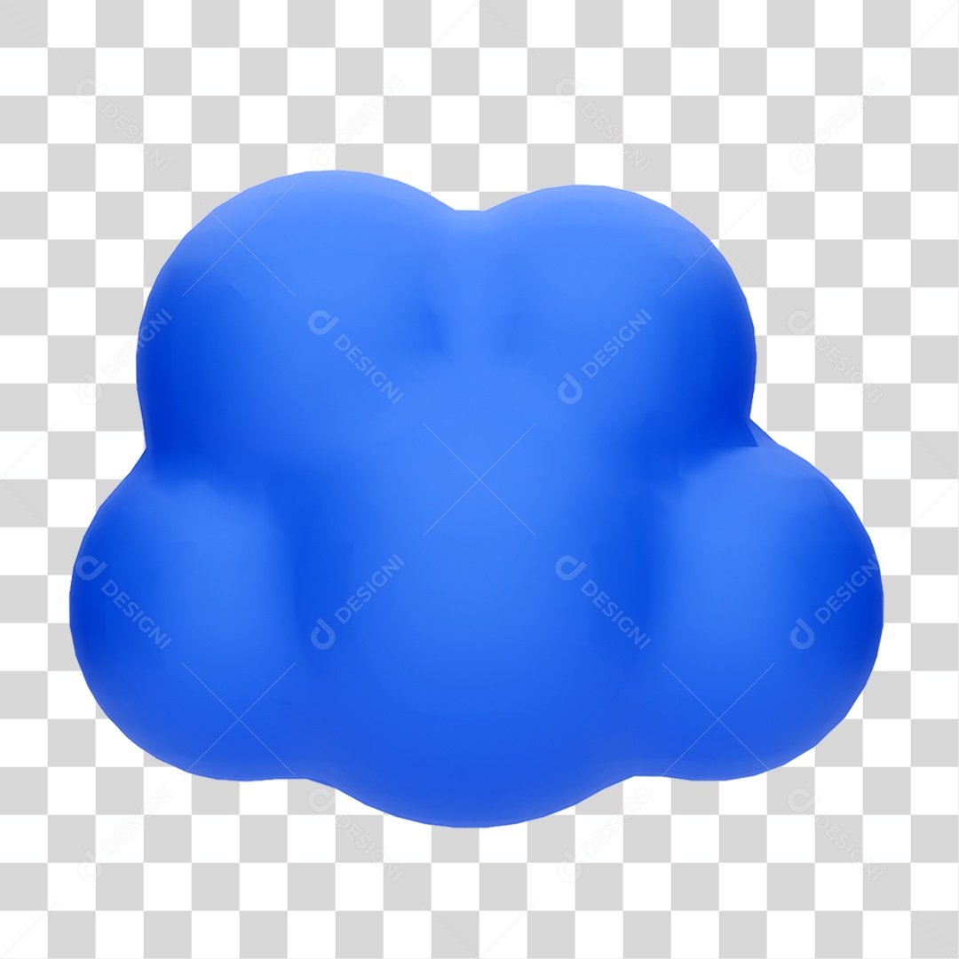 3D Cloud Element Blue PNG Transparent