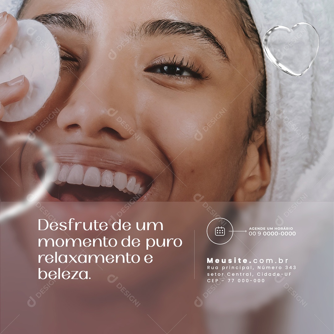 Desfrute de Um Momento de Puro Relaxamento e Beleza Clínica de Estética Social Media PSD Editável