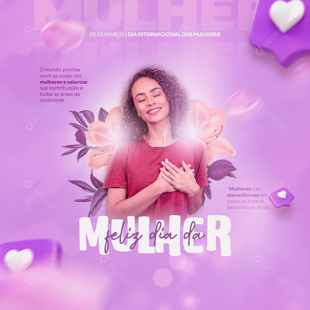 The World Needs to Hear Women's Voices International Women's Day Editable Social Media PSD