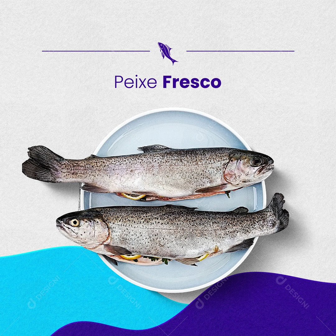 Peixe Fresco Peixaria Social Media PSD Editável